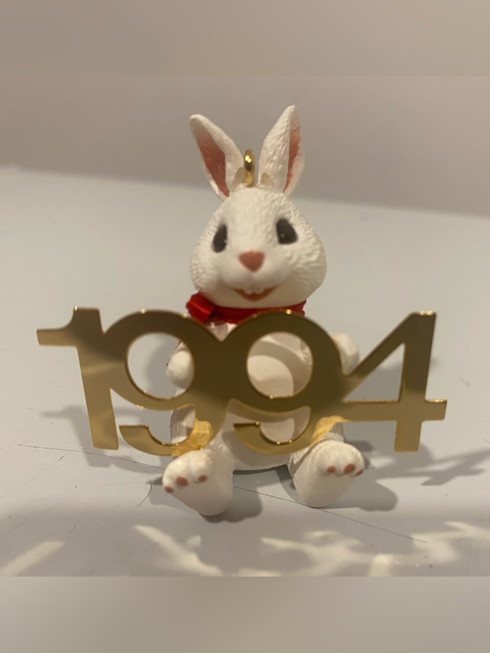 Hallmark Keepsake Ornament 1994 Bunny Rabbit Brass Date Fabulous Decade Series 5